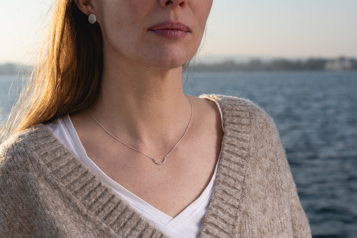 bijoux marion chappaz collier argent bonbon pour femme porté chaine maille forçat