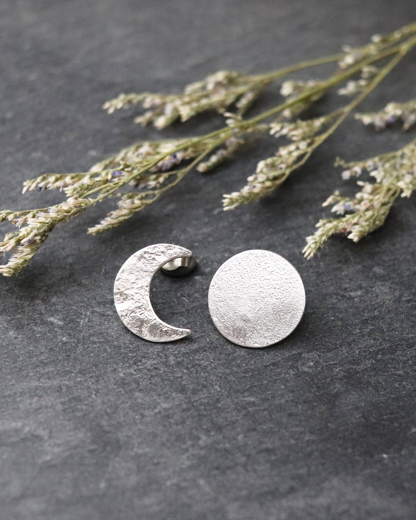 Boucles d'Oreilles Moon Asymétriques Argent ou Vermeil