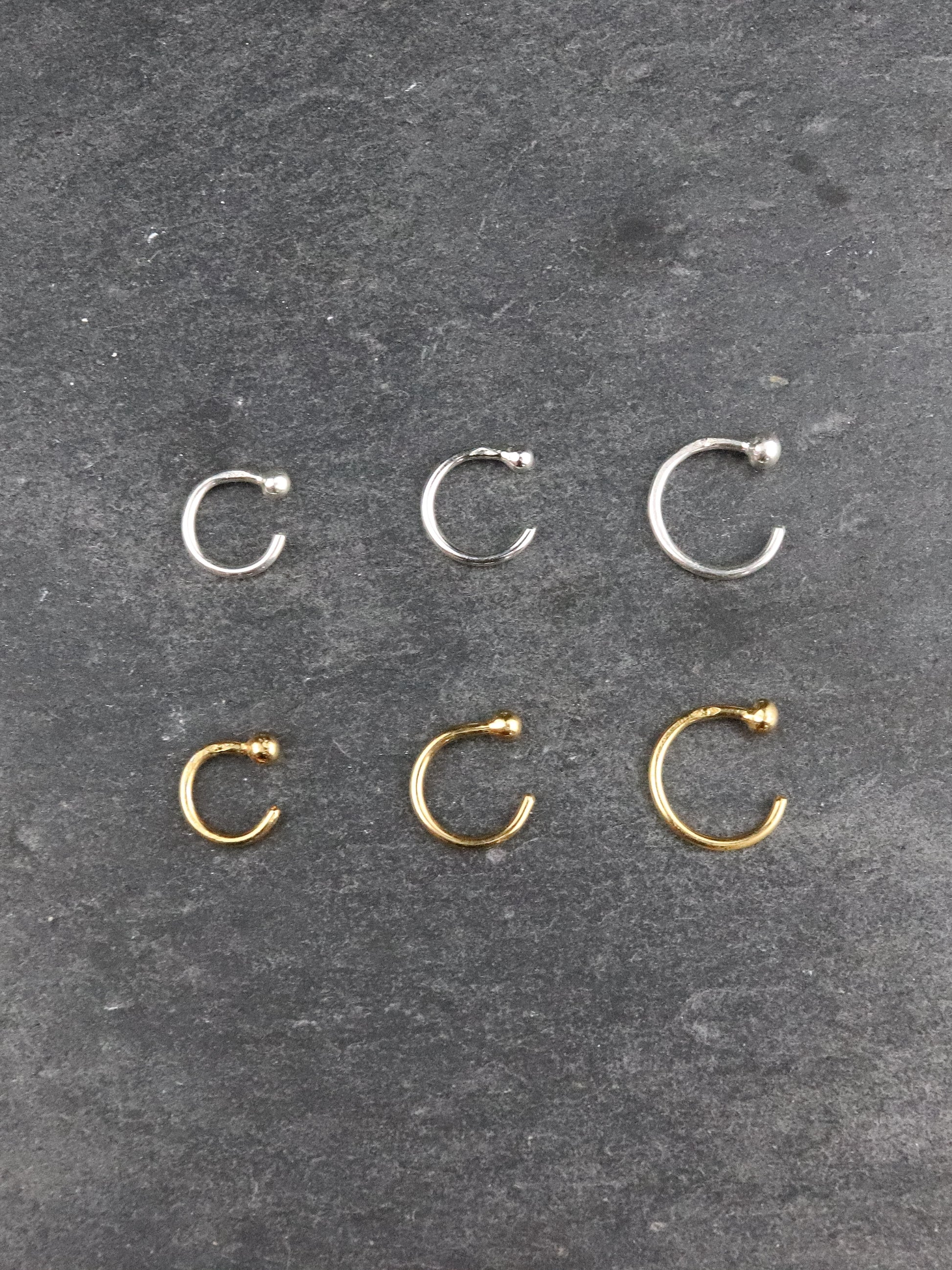 Boucles d'oreilles Minima en argent ou vermeil (argent plaqué or) à l'unité mini créoles différentes tailles