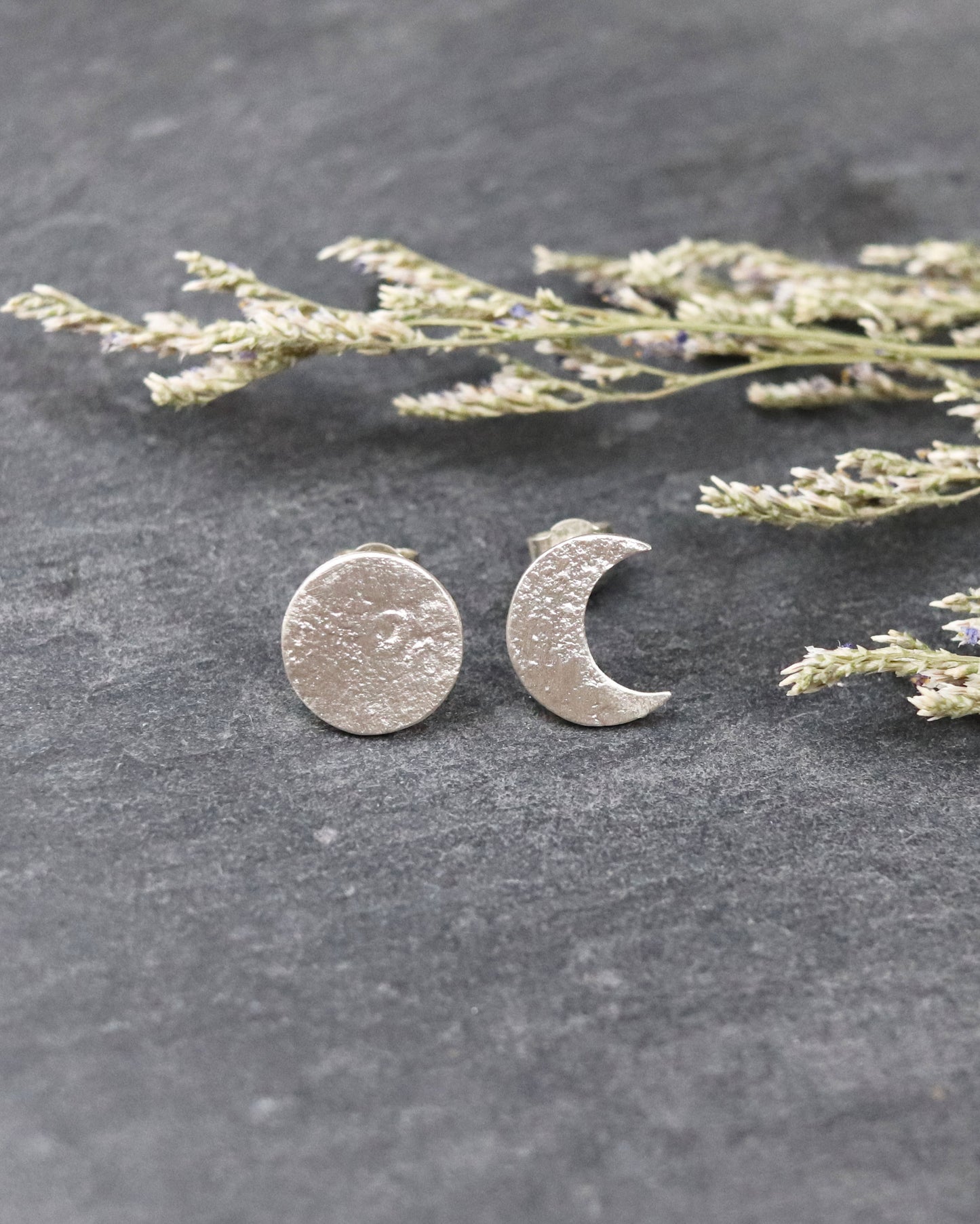 Boucles d'Oreilles Moon Asymétriques Argent ou Vermeil