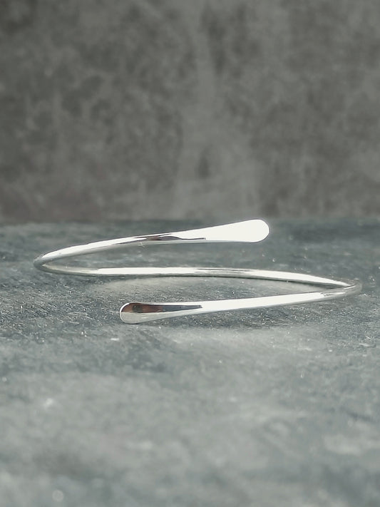 Bracelet ouvert pour femme en argent 925 twist rond